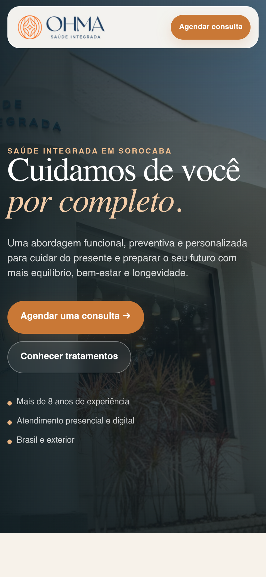 OHMA Saúde Integrada em celular