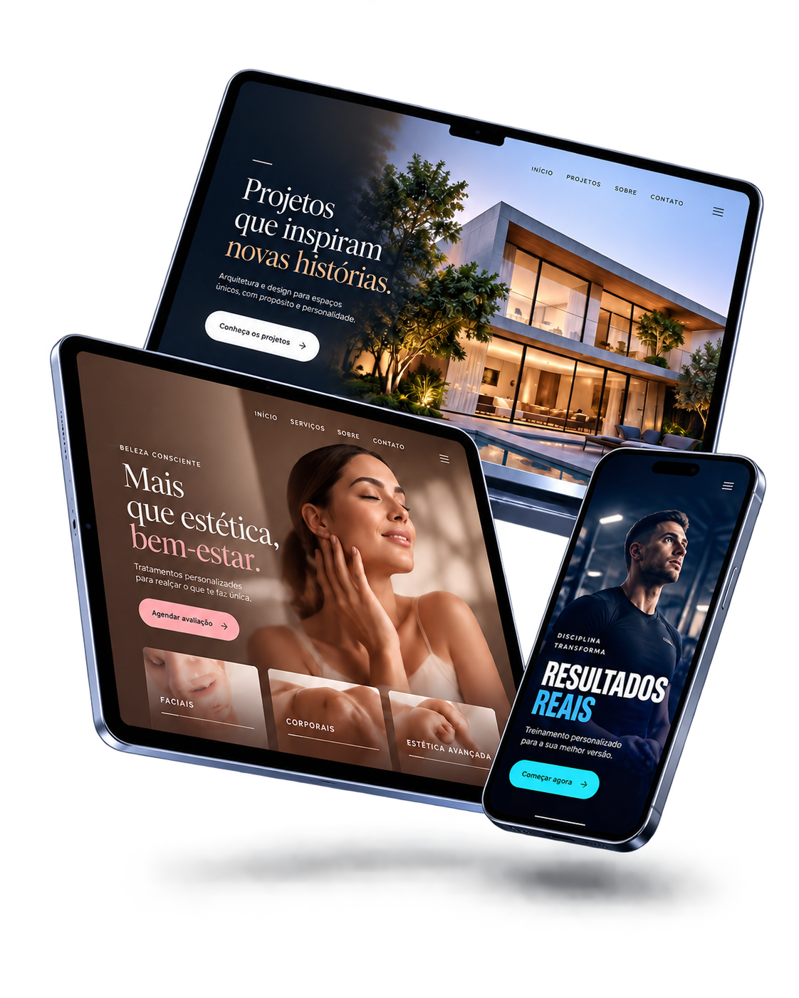 Seleção de projetos Newafy em dispositivos digitais